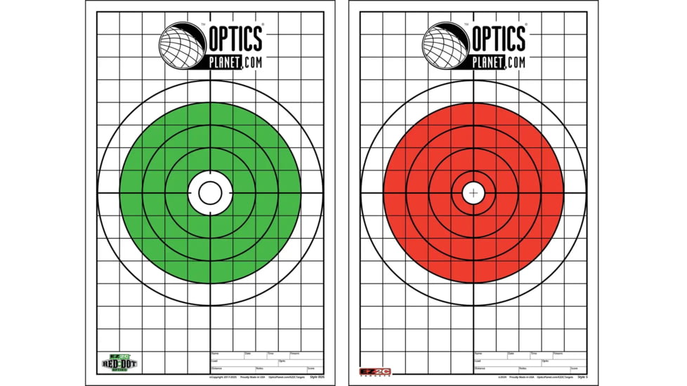 OpticsPlanet Exclusive EZ2C Targets Style 5, Bullseye with Grid Sight-In Target &amp; OpticsPlanet Exclusive EZ2C Targets, Style 5