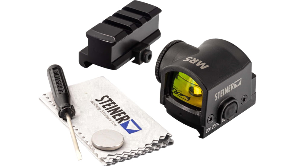 OpticsPlanet Exclusive Steiner Micro Reflex Sight and Riser Combo, Black, 8700-R