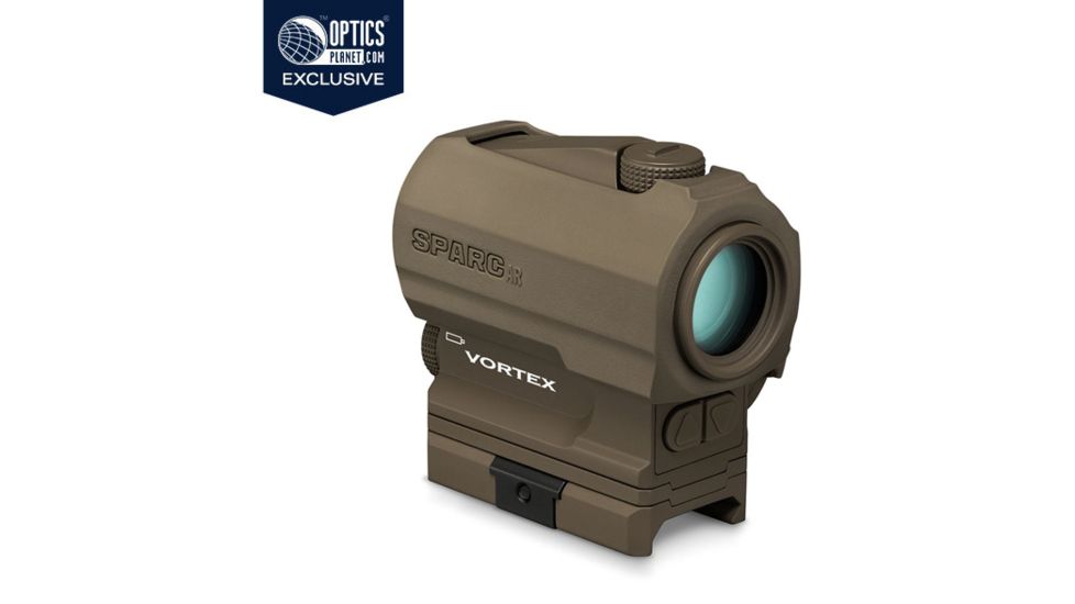 OpticsPlanet Exclusive Vortex Limited Edition SPARC AR II 1x22mm 2 MOA Reflex Red Dot Sight, Anodized Matte, Tan, SPC-AR2-TAN, EDEMO1