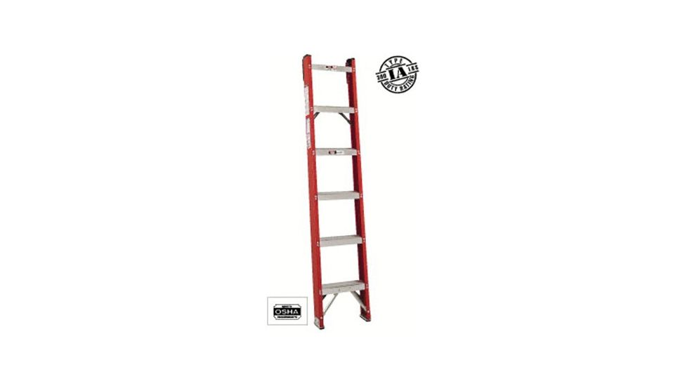 Louisville Ladder 8ft Fiberglass Classic Shelf L 443-FH1008, Unit EA