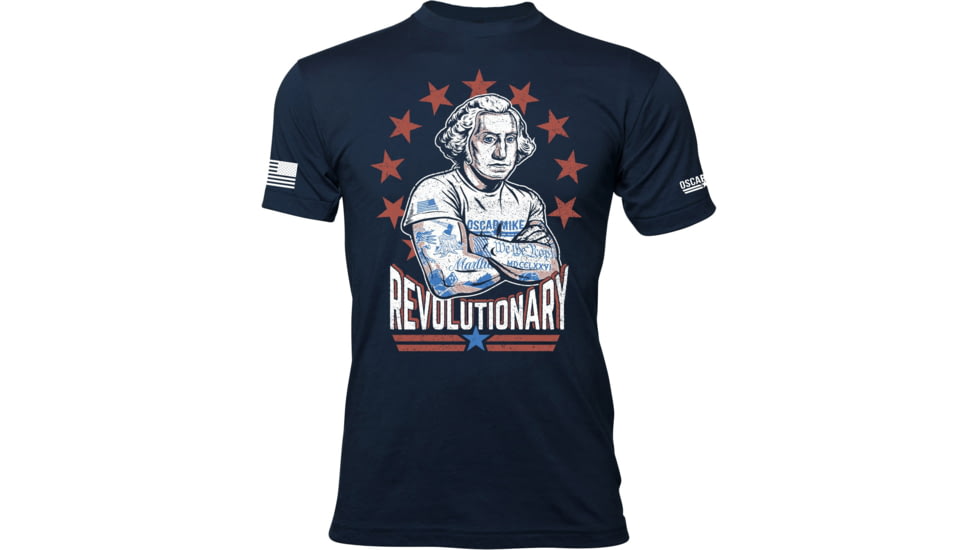 Oscar Mike George Washington Tee - Men's T-Shirts, Navy, M, M-OM-NAVY-01-0036-M