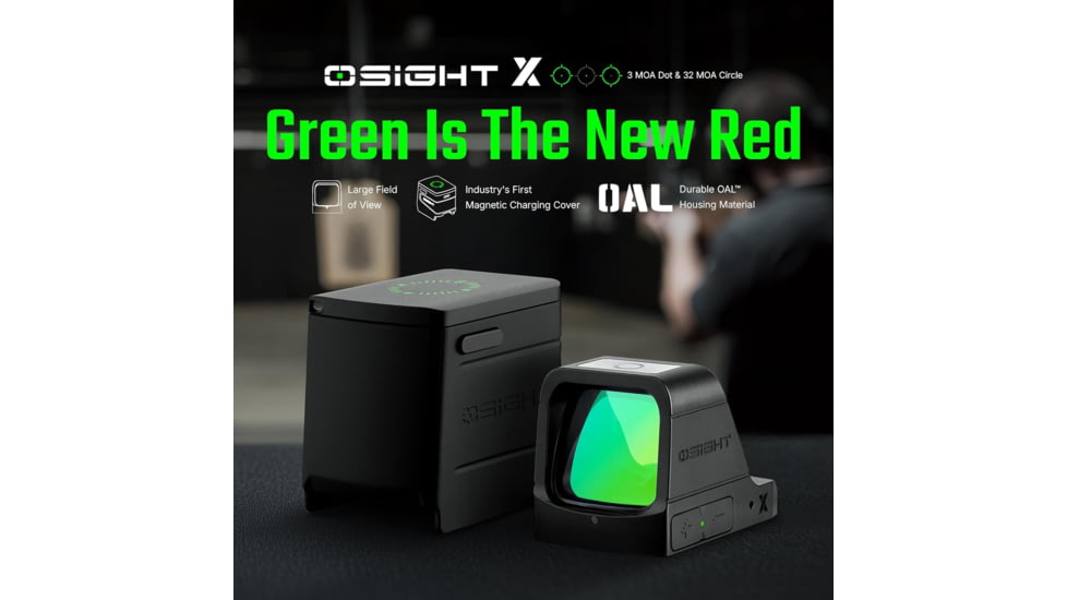 Osight X 3 MOA Reflex Red Dot Sight w/ Magnetic USB-C Rechargeable Charging Cover