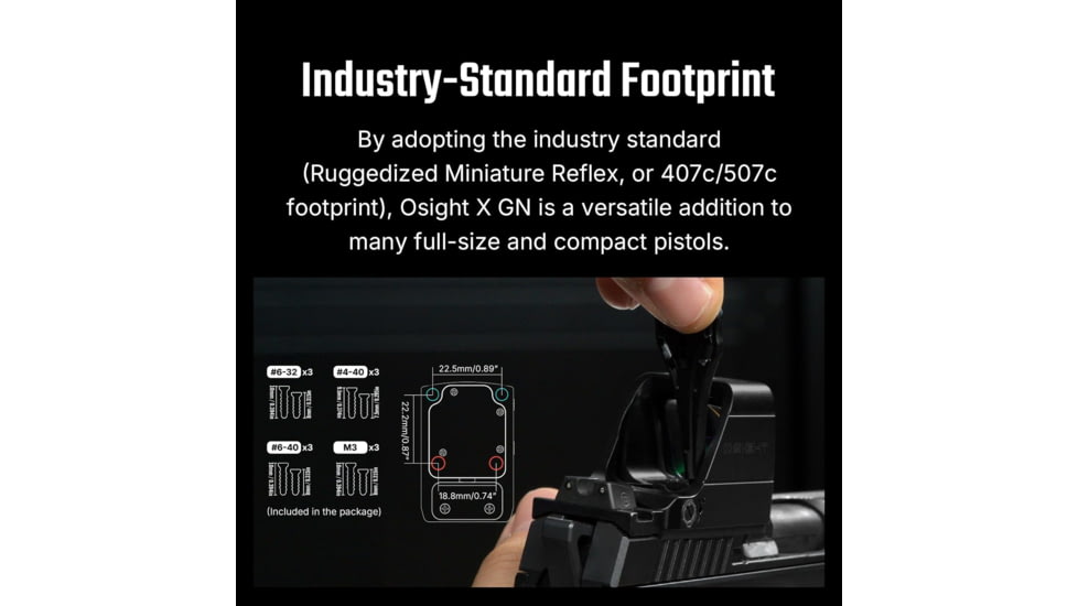 Osight X 3 MOA Reflex Red Dot Sight w/ Magnetic USB-C Rechargeable Charging Cover