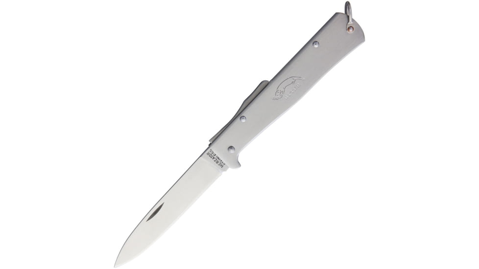 OTTER-Messer Mercator Lockback Drop Point Knife, 3.25in Satin SS Blade, SS Handle, 10-836 RG R