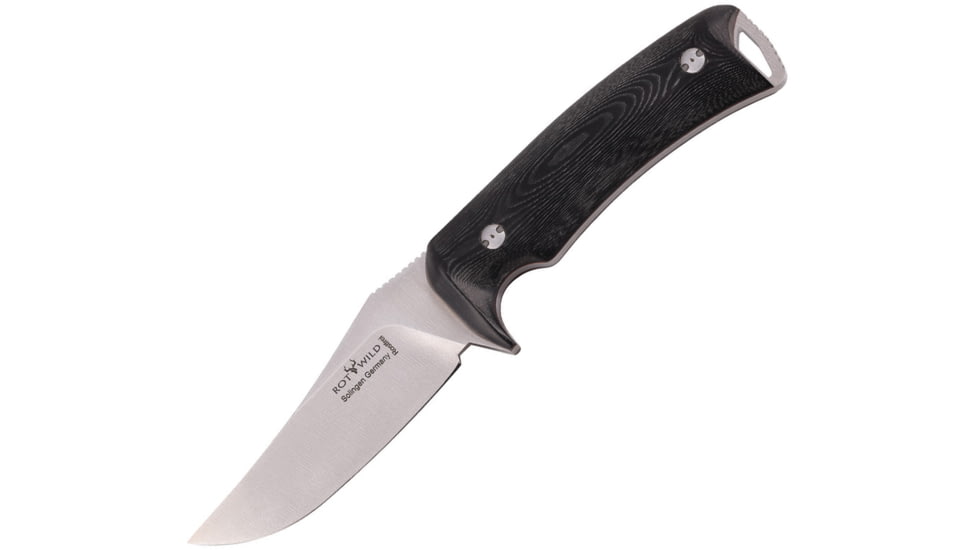 OTTER-Messer Rotwild Habicht Black Micarta Knife, 4.13 Bohler N690 stainless skinner blade, Black micarta handle, RWF 02 B MI