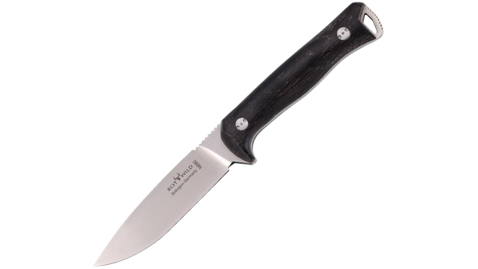 OTTER-Messer Rotwild Sperber Bog Oak Knife, 4 satin finish Bohler N690 stainless blade, Bog Oak handle, RWF 03 B ME