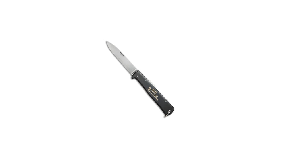 Otter Otter Mercator Cat Lockback Folding Knife Black Stainless Steel 3.5" Satin SS, Black, Stainless Steel, adult, BHQ-48886