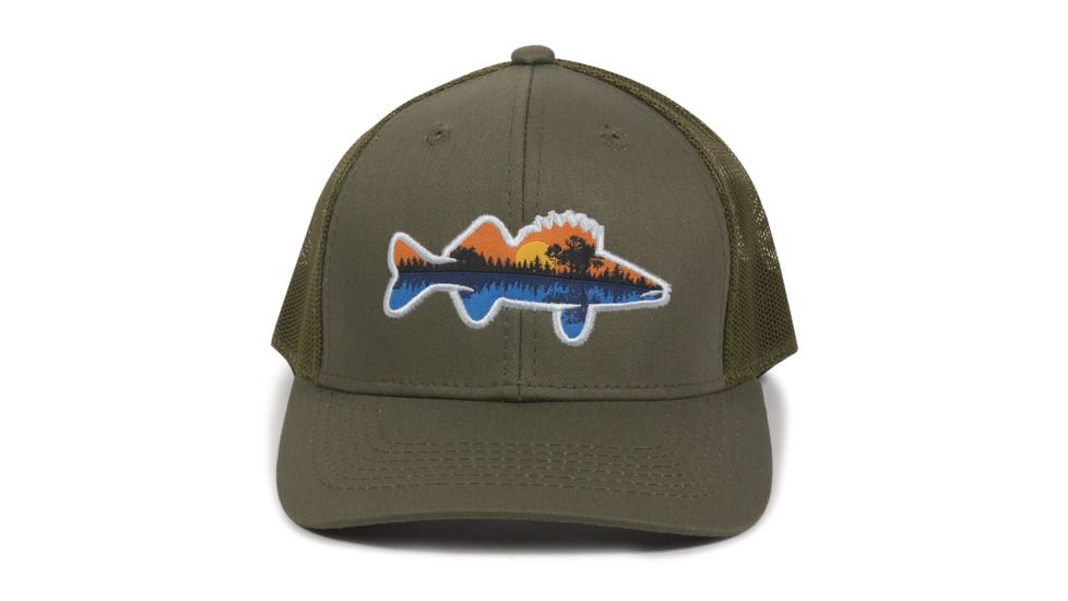 Outdoor Cap Walleye Snapback Cap Mid Profile, Olive, One Size, 139113