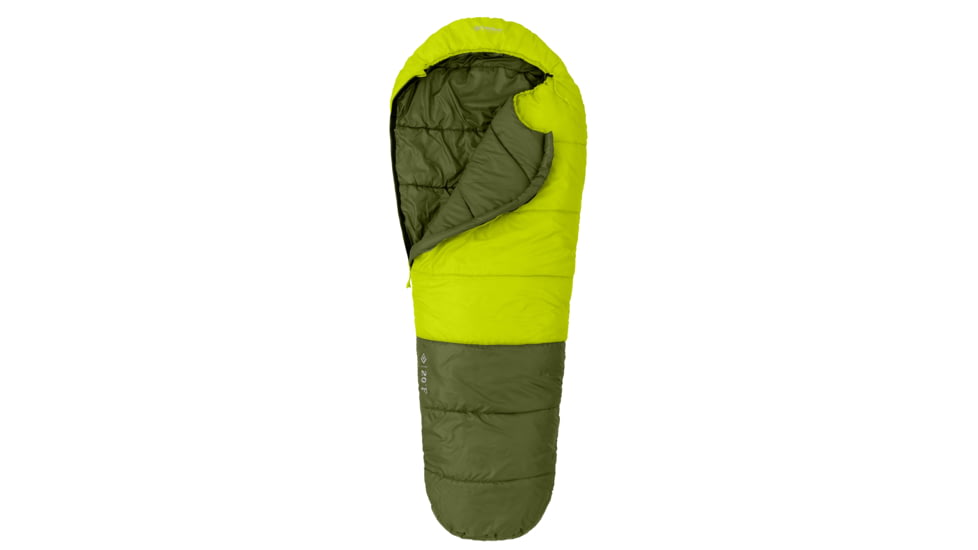 Outdoor Products 20F Mummy Sleeping Bag, Light Green/Dark Green, 50037