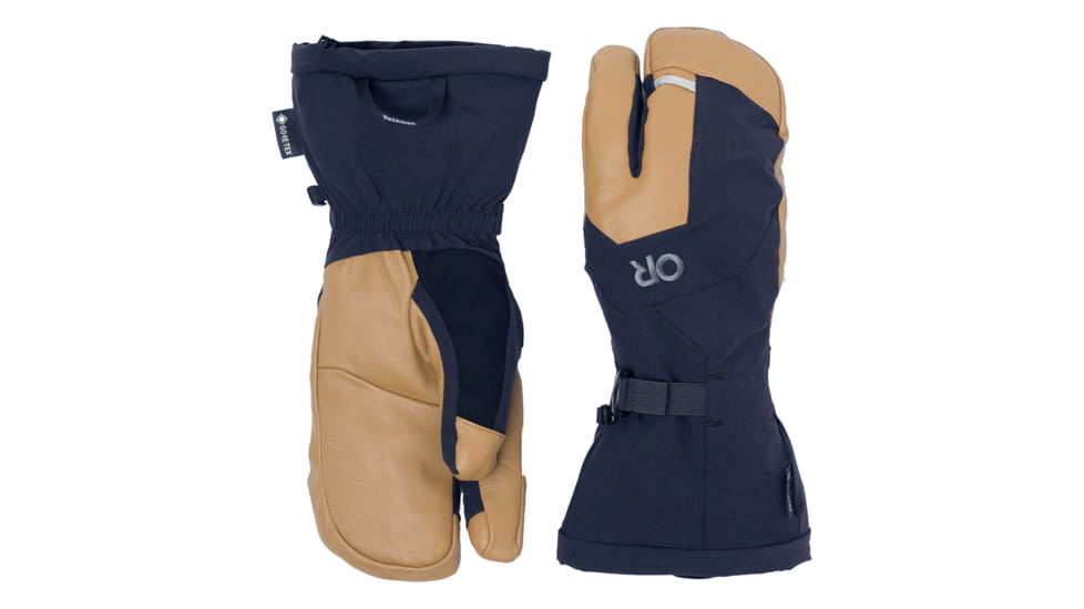 Outdoor Research Arete Modular Gore-Tex 3-Finger Gloves, Black/Dark Natural, M, 3221532508007