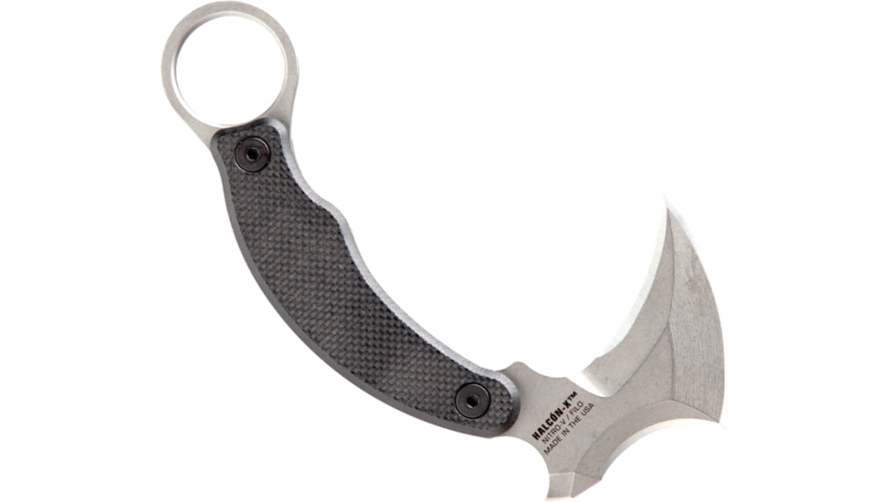 Outlier Knife Company Halcon-X Kerambit Fixed Blade Knives, 2.25in, Nitro-V Steel, Karambit, G10 Handle, Black, OKC107CB001