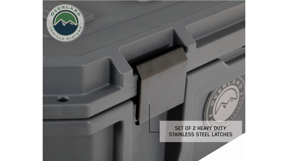 Overland Vehicle Systems D.B.S. Dry Box w/ Wheels, Drain and Bottle Opener, Dark Grey, 95 QT, 40100011