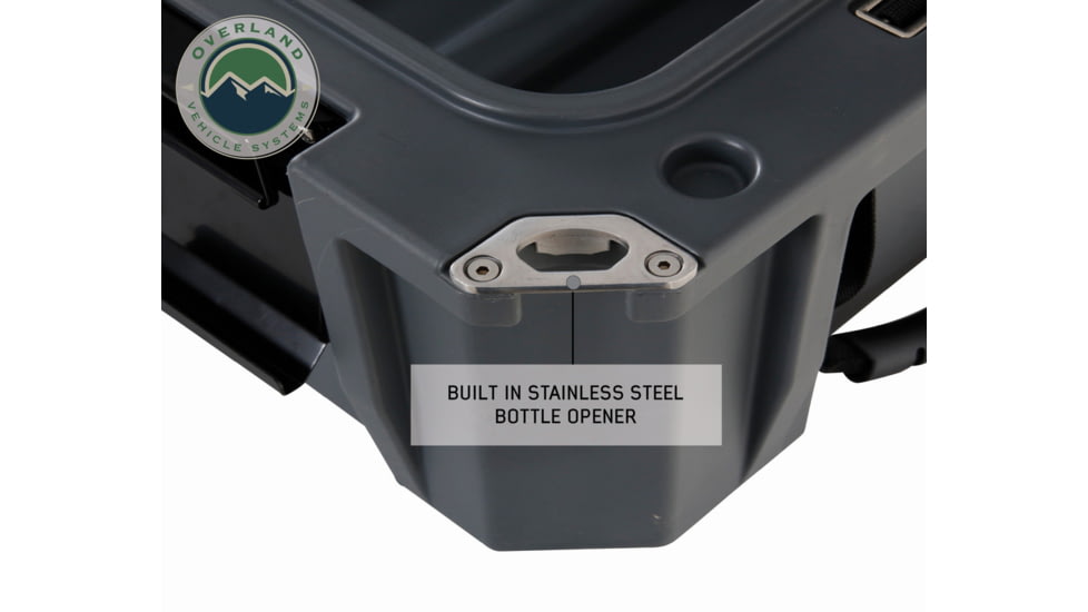 Overland Vehicle Systems D.B.S. Dry Box w/ Wheels, Drain and Bottle Opener, Dark Grey, 95 QT, 40100011