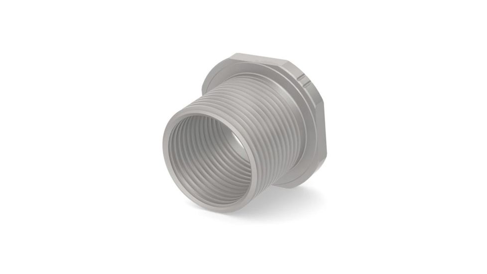 Precision Armament M4 Muzzle Thread Adaptor, Thread 1/2-28 to 5/8-24, Matte Stainless A02002