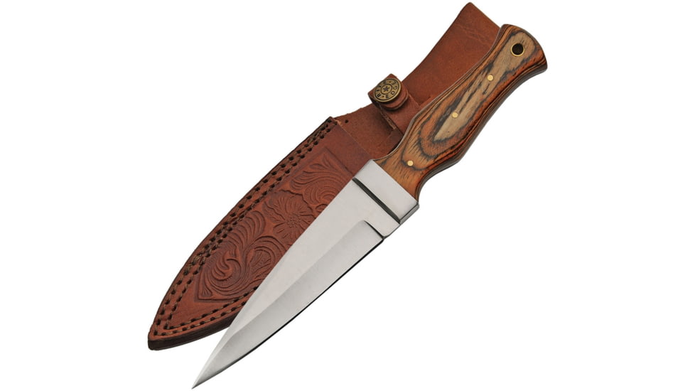 Pakistan 8021 9.25in Boot Knife, 9.25in overall, 4.75in Satin SS dagger blade, Pakkawood, DH-8021WD