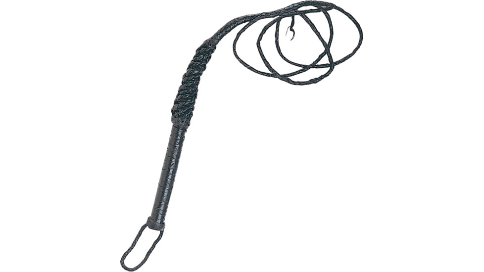 Pakistan Authentic Leather Bull Whip, 8 Foot, Black Braided Leather With Hang Strap And Tassel End, 892874-8