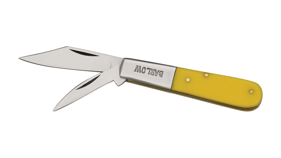 Pakistan Barlow Clip Wharncliffe Knife, Yellow, 3.25in. Closed PA5023YW