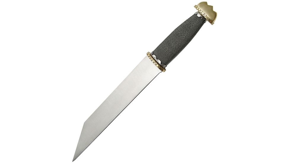 Pakistan Seax Wire Wrapped Handle Fixed Blade Knife, 9.75in, Silver Wire Wrapped Handle PA3340