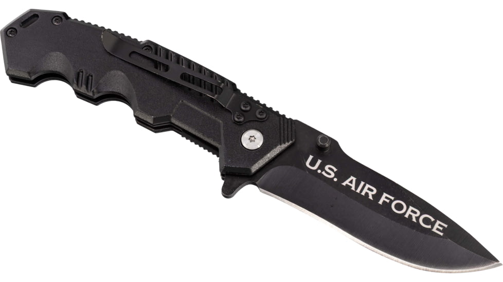 Paladin EDC Folding Knife - Air Force, 3.3in, High Carbon Stainless Steel, Stainless Steel Handle, PE-KN-8502-AF