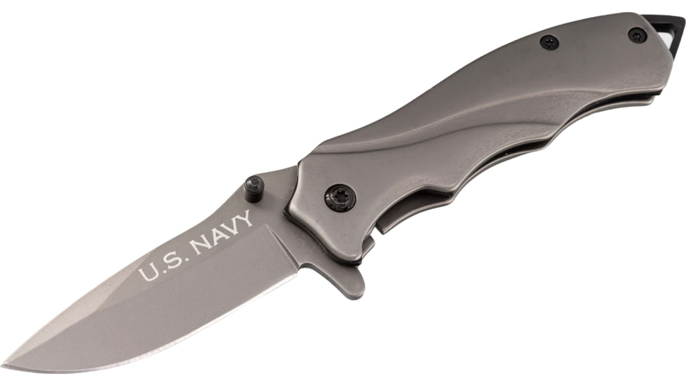 Paladin EDC Folding Knife - Navy, 2.5in, Stainless Steel, Drop Point, Titanium, PE-KN-8512-NAV