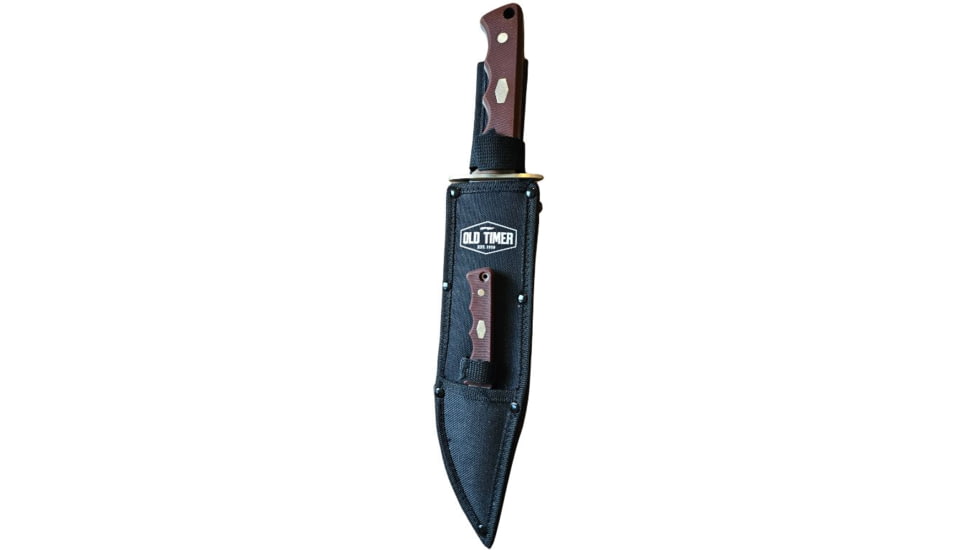 Paladin Old Timer Fixed Blade Combo, Drop Point, Synthetic, Brown Handle, BROWN, PE-OT-2043