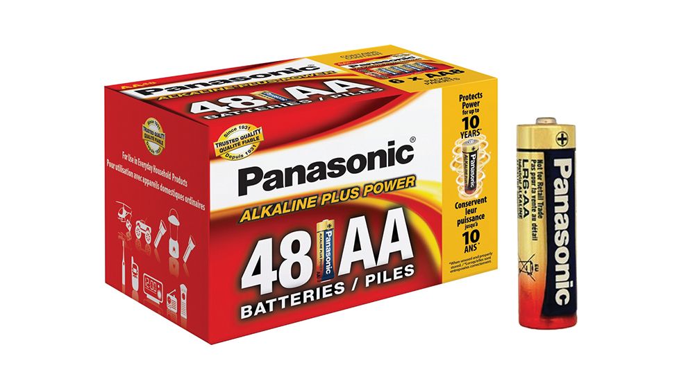Panasonic Alkaline Size AA Plus Power - 48 Piece Blister Box of Batteries LR6PA48BB