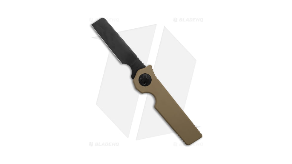 Paragon Krazor Gravity Folding Knife, 4.00in, CPM S35VN, Cleaver Blade, Aluminum, Brown Handle, Brown/Black, 9.50 inch, BHQ-189538