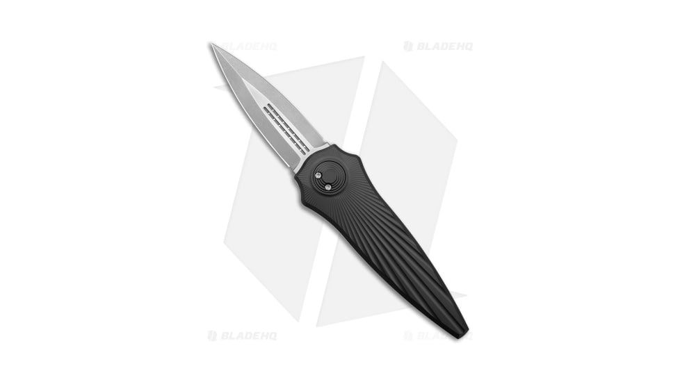 Paragon Warlock-X Folding Knife, 3.875in, CPM S35VN Stainless Steel, Dagger Blade, Aluminum Black Handle, Star Burst Black Cerakote 2-Groove, Steel/Black, 9.375in, BHQ-177720