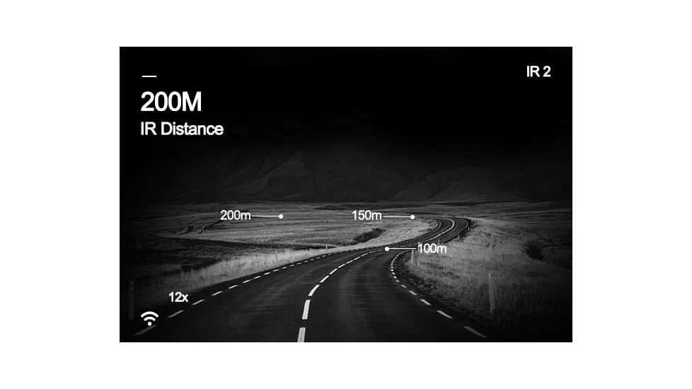 Pard Night Vision Rifle Scope, 6.5x-12x, 30fps, 2592x1944, 1920x1080, Black, NV-008LRF