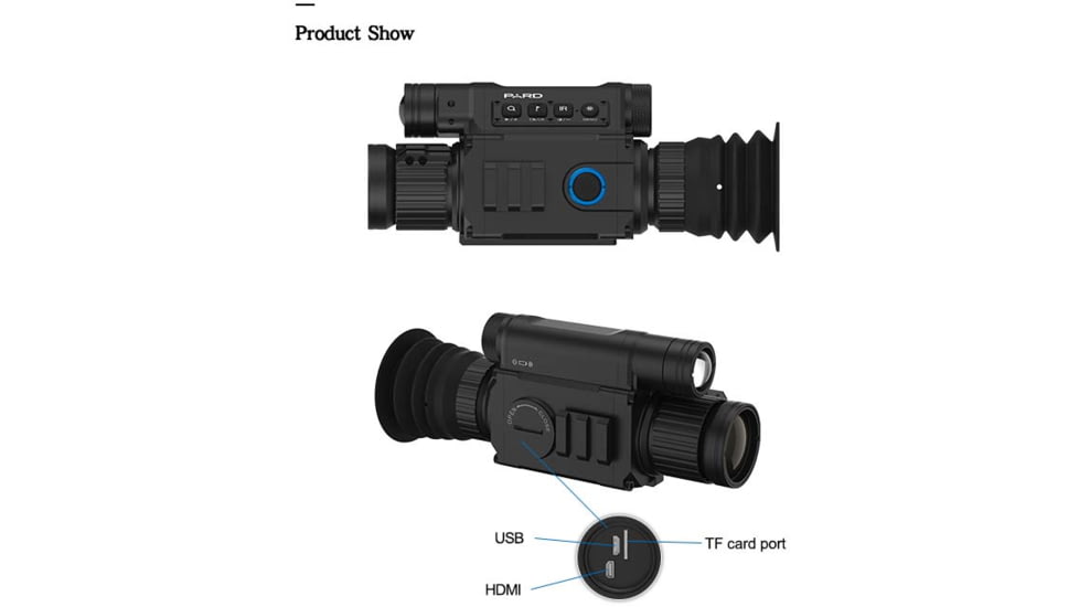Pard Night Vision Rifle Scope, 6.5x-12x, 30fps, 2592x1944, 1920x1080, Black, NV-008LRF