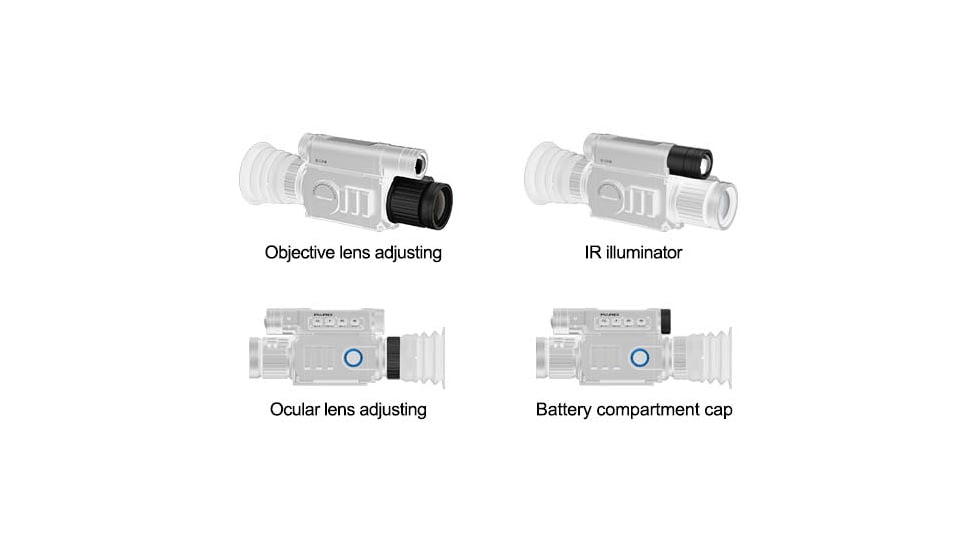 Pard Night Vision Rifle Scope, 6.5x-12x, 30fps, 2592x1944, 1920x1080, Black, NV-008LRF