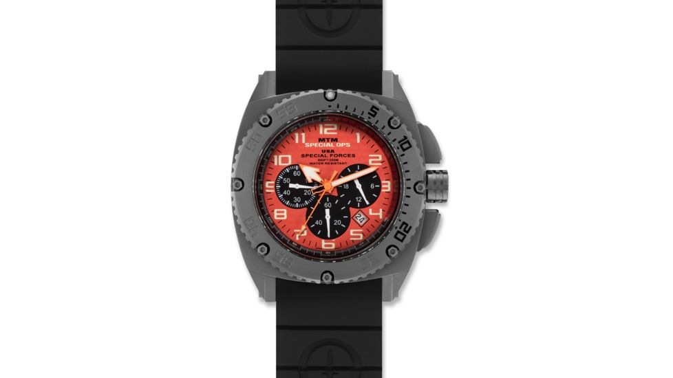Patriot 44.5mm Grey Titanium Case, Orange Dial, Black Rubber II Band