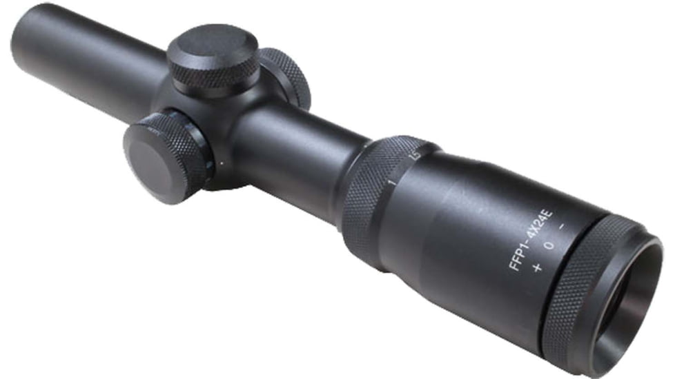 Patriot Optics Grit Rifle Scope, 1-4x24mm, 30mm, First Focal Plane, Crucible BDC or 16 MIL Dot Etched Glass Reticle, Matte Black, PO-S-1-4x24mmFFP