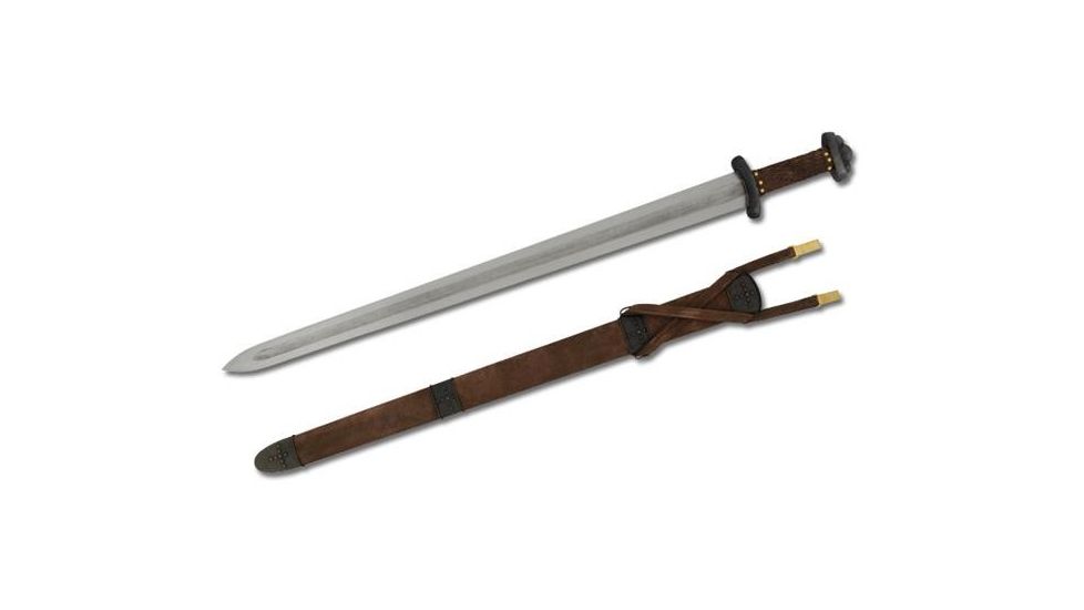 Paul Chen Godfred Viking Sword, patterned folded steel blade, Woven leather handle PC1010