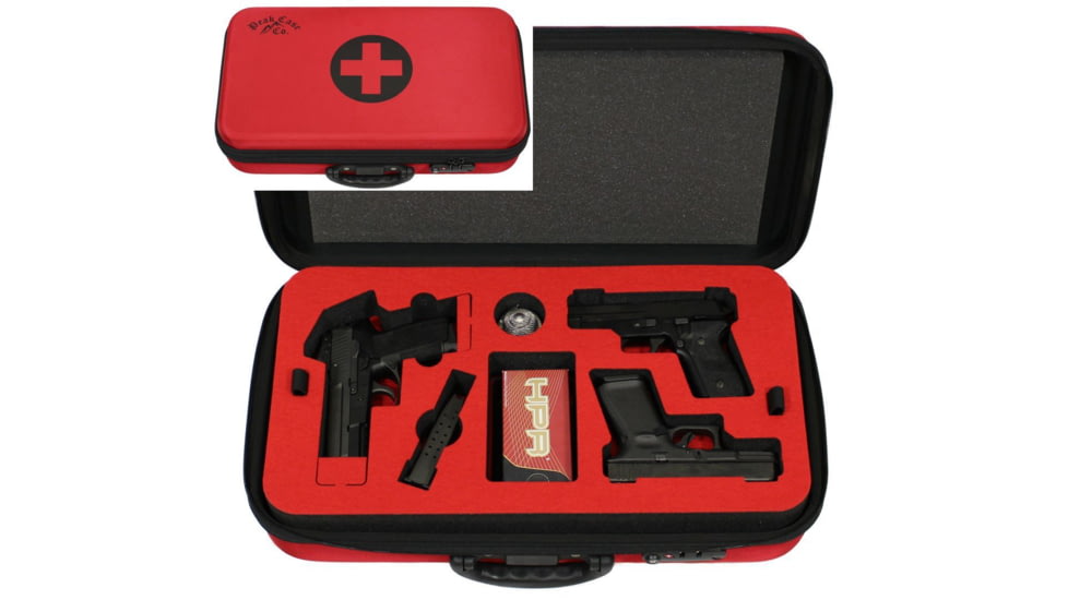 Peak Case Covert Compact Three Pistol Range Case, 23in, Red, PeakCompact3
