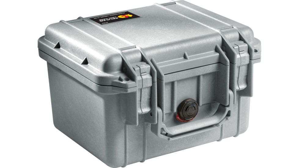 Pelican 1300 Small Protector Waterproof Case, Silver, No Foam, 1300-001-180