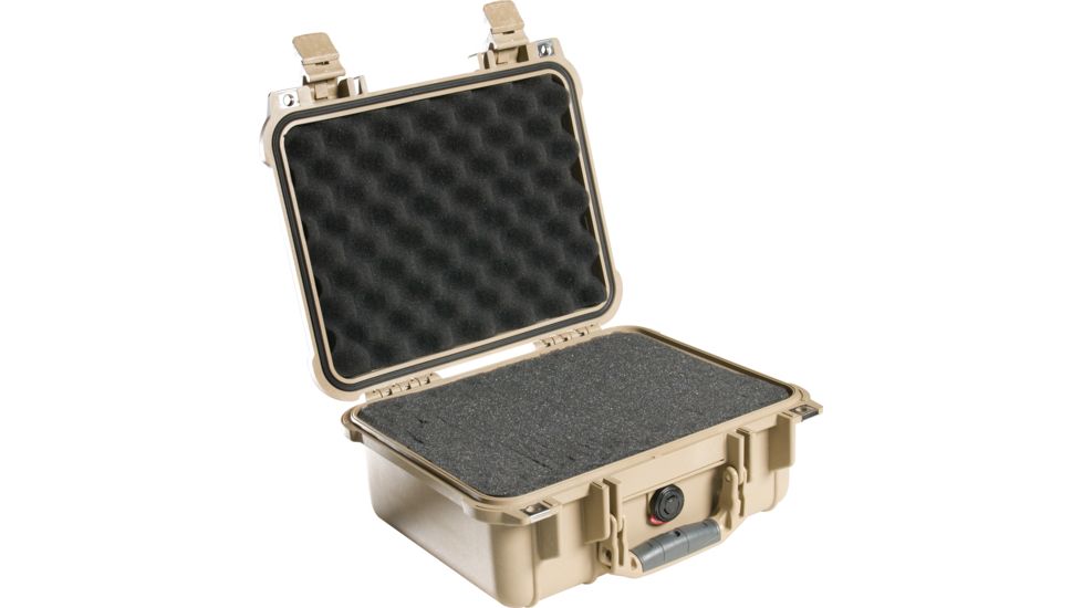 Pelican 1400 Small 13x11x6in Protector Waterproof Carry Case, Desert Tan w/ Foam