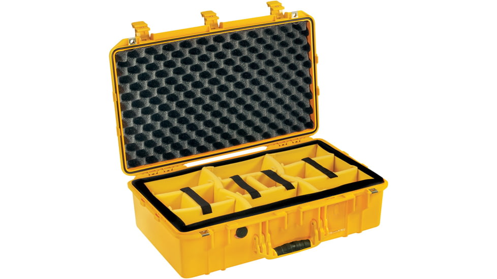Pelican 1555 Air Protector Case, with Divider, Yellow, 015550-0040-240
