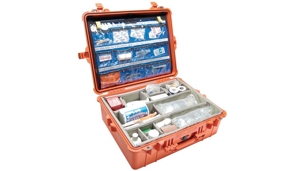 Pelican 1600EMS Watertight Protector Case w/ EMS Organizer, Orange 1600-005-150