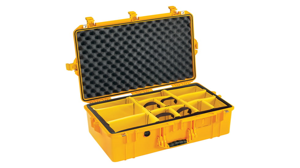 Pelican 1605 Air Protector Case, with Divider, Yellow, 016050-0040-240