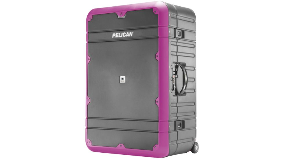Pelican EL30 Elite Vacationer Luggage w/Enhanced Travel System Case, 25.85x16.98x10.93in, Gray/Purple, LG-EL30-GRYPUR