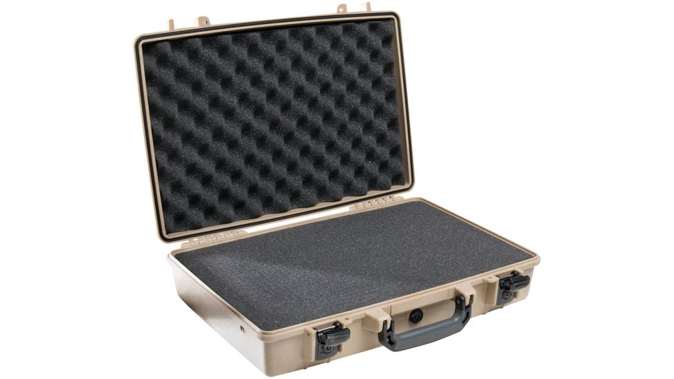 Pelican Laptop Computer Waterproof Crushproof Medium Case, Desert Tan w/ Foam 1490