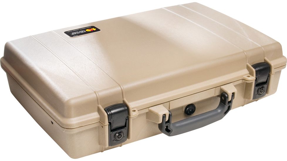 Pelican Laptop Computer Waterproof Crushproof Medium Case, Desert Tan w/ Foam 1490