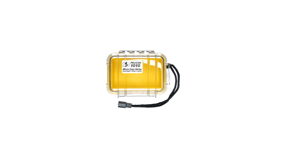 Pelican Micro Case 1010 - Clear Carabiner Loop Yellow Dry Box