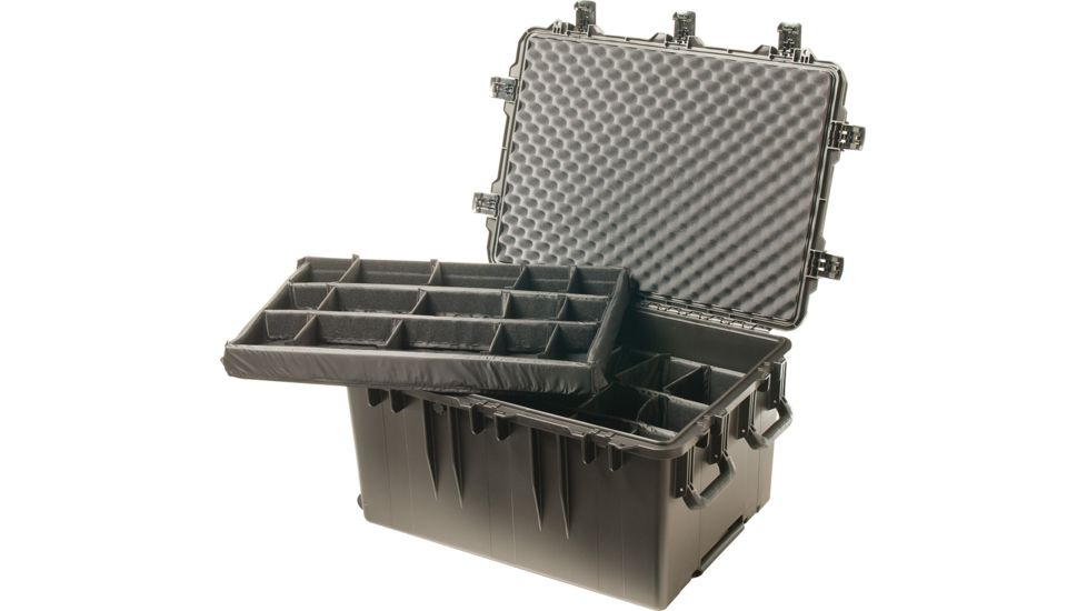 Pelican Storm Cases iM3075 Dry Box w/Wheels, 33.31x24.25x19.27in, Black, Padded Divider iM3075-00002