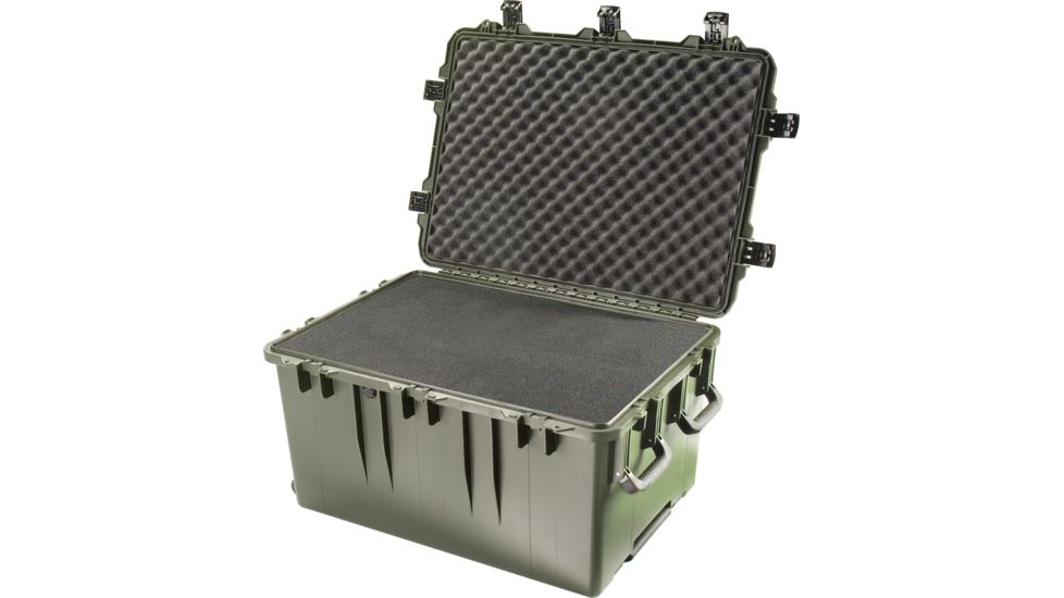 Pelican Storm Cases iM3075 Dry Box w/Wheels, 33.31x24.25x19.27in, Olive, Cubed Foam iM3075-30001