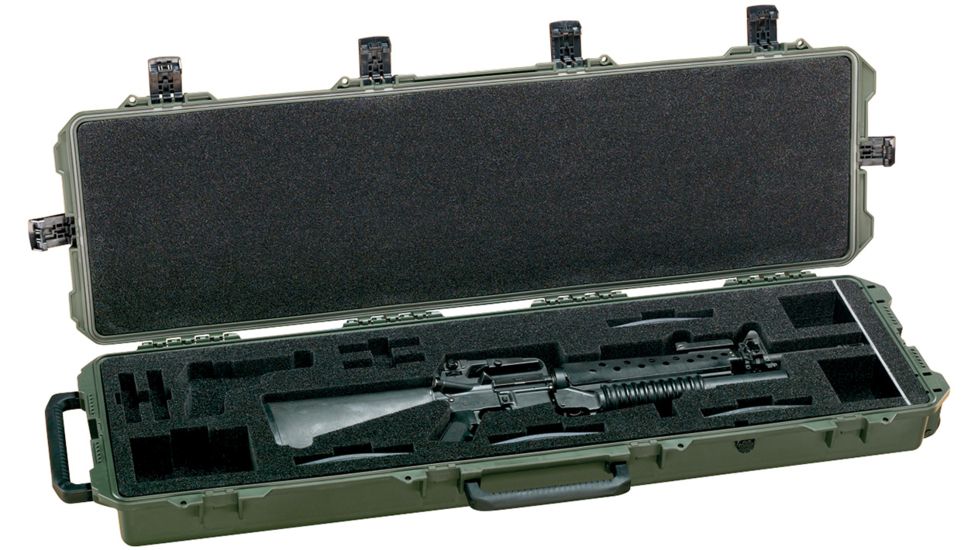 Pelican Storm Cases iM3300 Case w/ Custom Foam for M16 - OD Green - 472-PWC-M16-OD