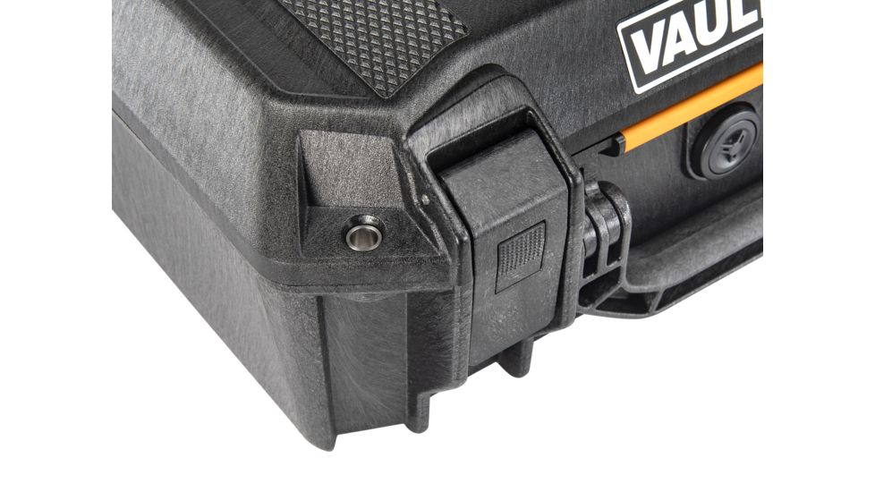 Pelican VAULT V200 Case, Medium Pistol, 14x10x5.5 inch Internal, 15.41x13.08x6.16 inch External Dimension, Black, VCV200-0000-BLK