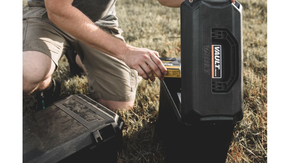Pelican VAULT V250 Case, Ammo, 6.3x12.7x10 inch Internal, 16.27x7.9x11.93 inch External Dimension, Black, VCV250-0010-BLK