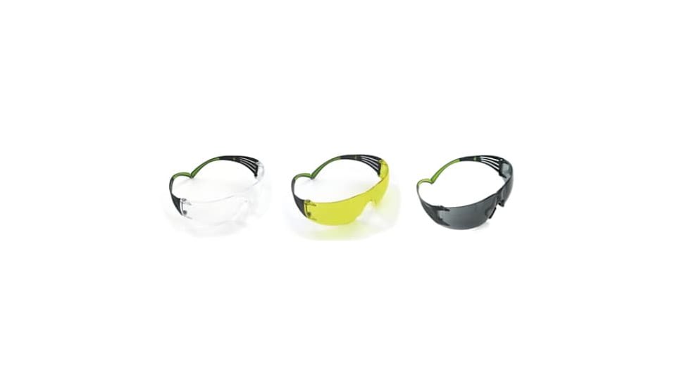 PELTOR Sport SecureFit 400 Eye Protection, 3Pack Clear,Amber,Grey Lenses, Anti Fog, Clear, SF400-P3PK-6